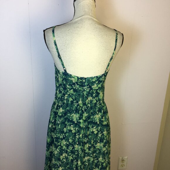Chelsea 28 Pleated Midi Sundress Size XS Woman's Green Teal Becca Floral V-neck - Picture 10 of 16